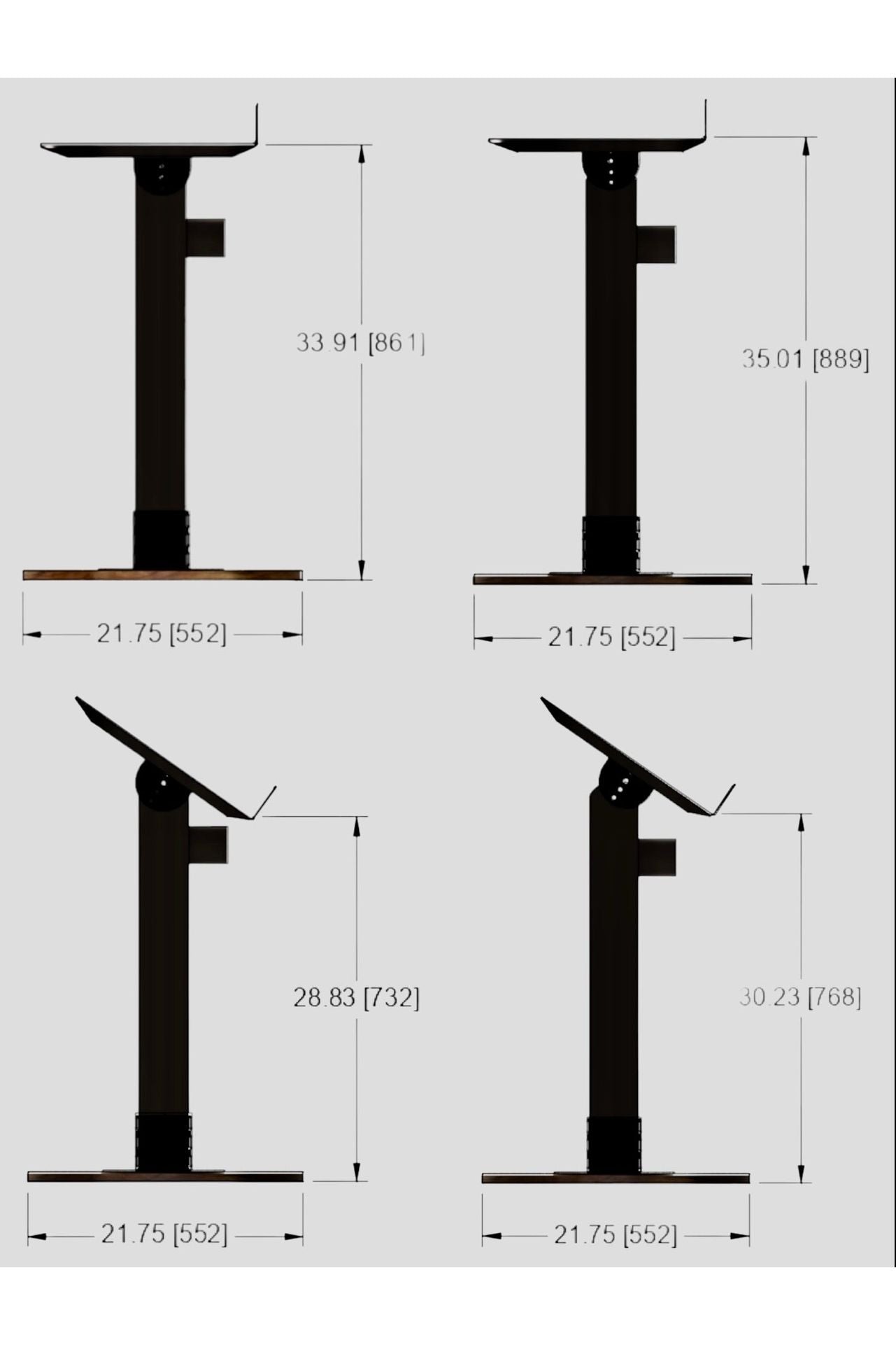 Estación de trabajo de tamaño completo con estructura en A