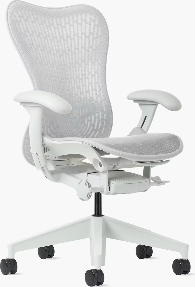 Herman Miller Mirra 2 Chair (W/ Butterfly Suspension, Adjustable Lumbar/Tilt/Seat Angle/Arms/Depth, and Multi-Floor Quiet-roll Caster )