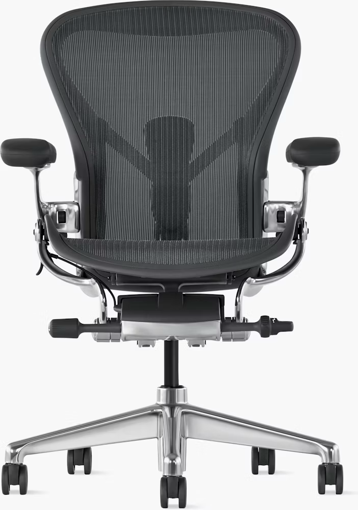 Herman Miller Aeron Chair (Posturefit SL, Adjustable Tilt/Angle/Arms, and  Multisurface Caster)