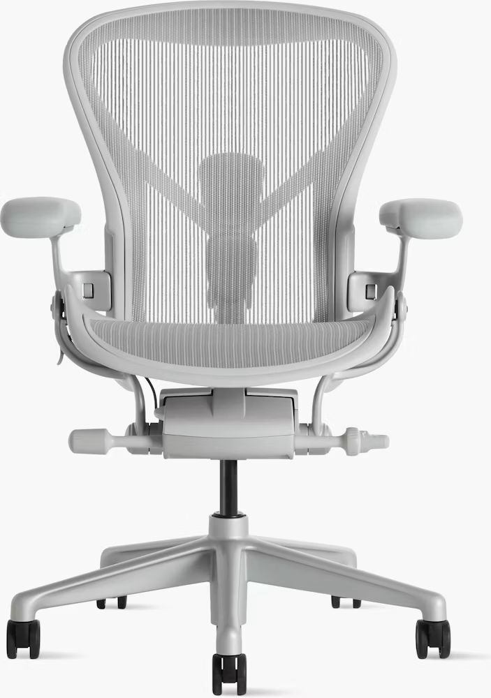 Herman Miller Aeron Chair (Posturefit SL, Adjustable Tilt/Angle/Arms, and  Multisurface Caster)