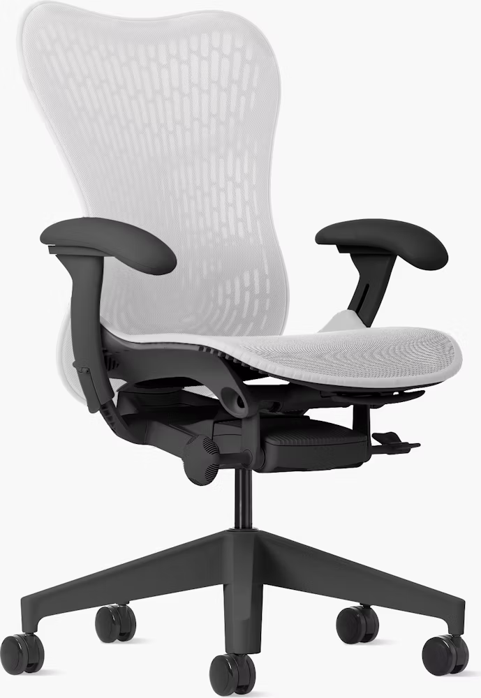 Herman Miller Mirra 2 Chair (W/ Butterfly Suspension, Adjustable Lumbar/Tilt/Seat Angle/Arms/Depth, and Multi-Floor Quiet-roll Caster )