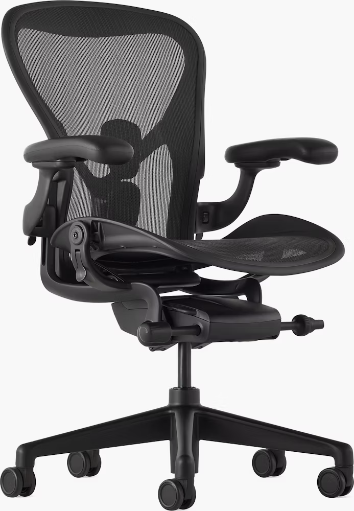 Herman Miller Aeron Chair (Posturefit SL, Adjustable Tilt/Angle/Arms, and  Multisurface Caster)